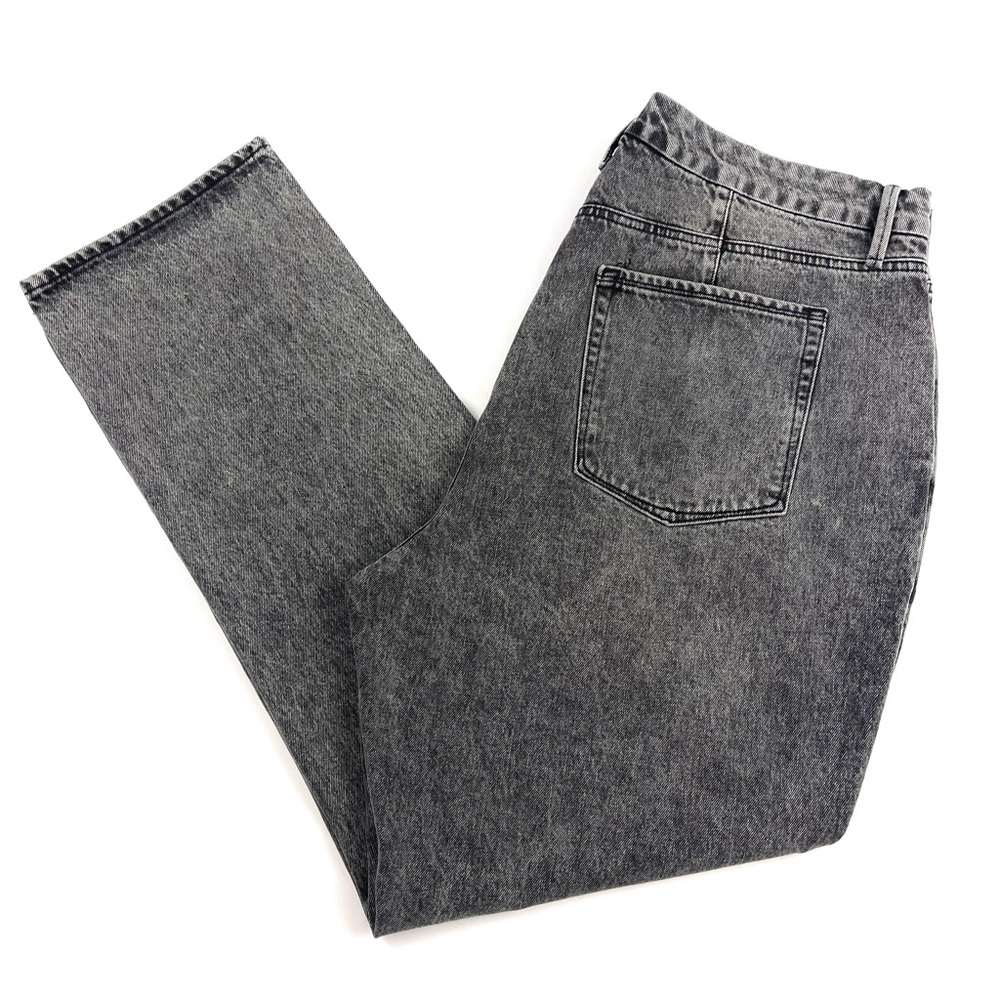 Good American Good Icon Loose Fit Straight Leg Jeans Washed Black GNISN999BT - Picture 3 of 8
